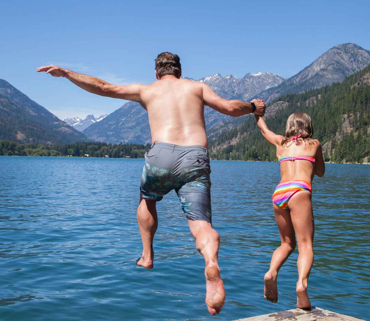 Jumping into Lake Chelan